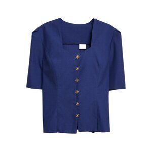 Sundazed (Germany) Canvas Weave Schurwolle Blend Pentagon T Blouse Azurite : M